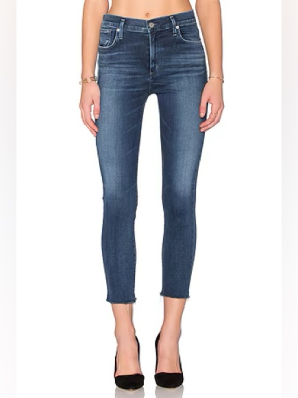 AGOLDE Sophie High Rise Skinny Crop in Claremont Raw Hem SZ 25 0